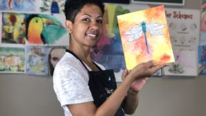 Oil pastel resist dragonfly