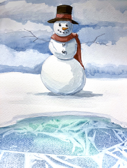 Cling Wrap Snowman